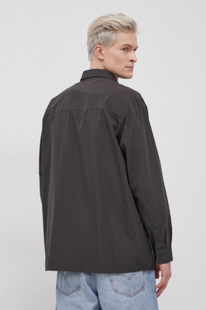 Бавовняна сорочка Dr. Denim чоловіча колір сірий regular класичний комір фото 3