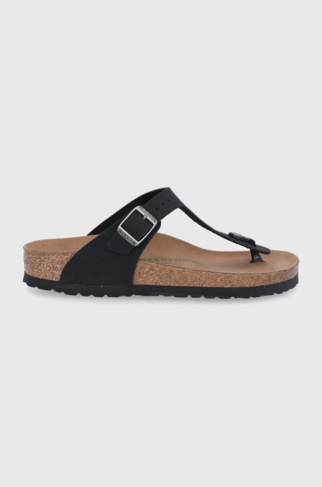 В'єтнамки Birkenstock жіночі колір чорний на плоскому ходу Narrow Width 1020487.BLACK-BLACK