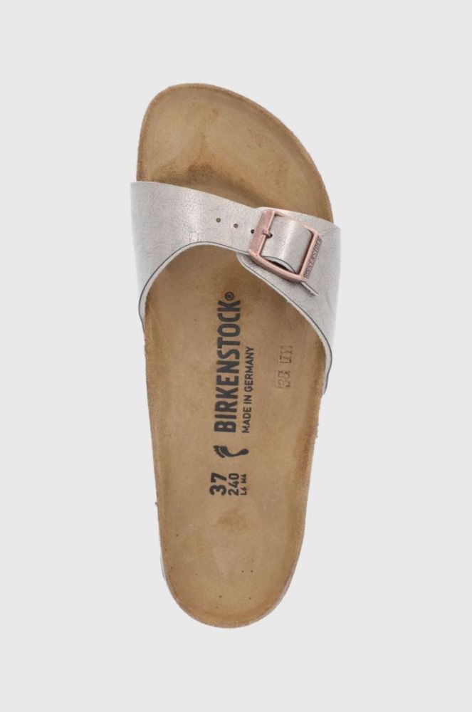 Шкіряні шльопанці Birkenstock Madrid жіночі колір золотий Narrow Width 1020632.Taupe-Taupe фото 4