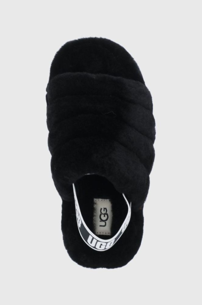 Вовняні дитячі тапочки UGG колір чорний фото 4