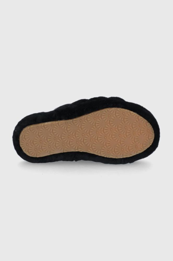 Вовняні дитячі тапочки UGG колір чорний фото 5