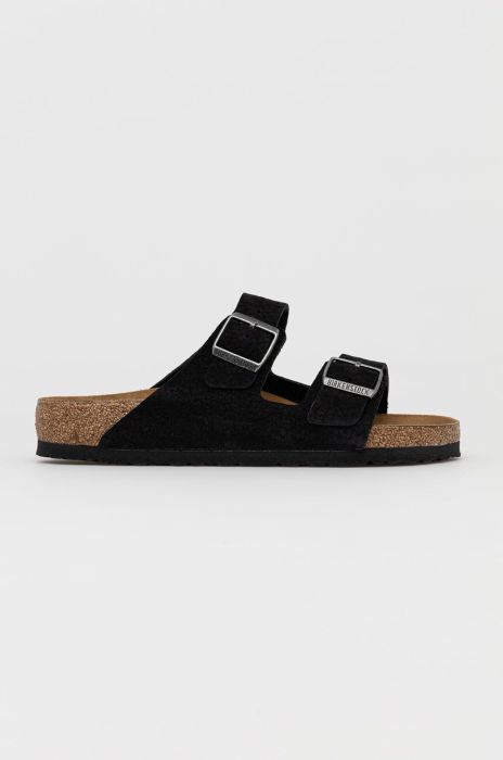 Шкіряні шльопанці Birkenstock Arizona чоловічі колір чорний Regular Width 1020735.BLACK-BLACK Шкіряні шльопанці Birkenstock Arizona чоловічі колір чорний Regular Width 1020735.BLACK-BLACK