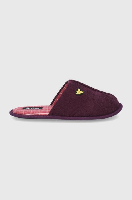 Тапочки Lyle & Scott колір бордовий Тапочки Lyle & Scott колір бордовий