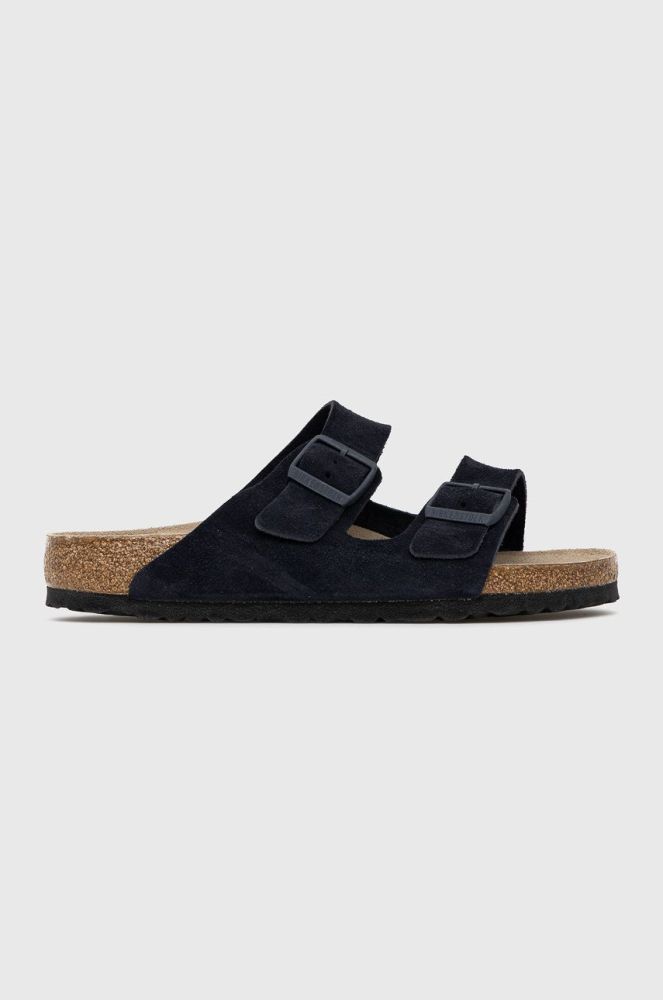 Замшеві шльопанці Birkenstock Arizona колір синій Regular Width 1020732.Midnight-Midnight