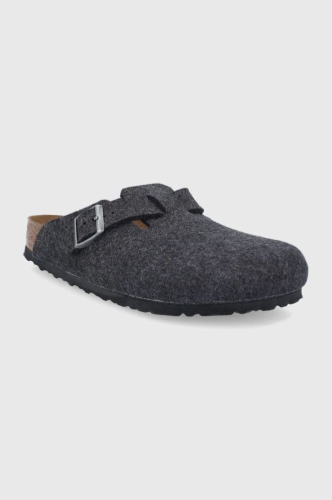 Шкіряні тапочки Birkenstock колір синій фото 2