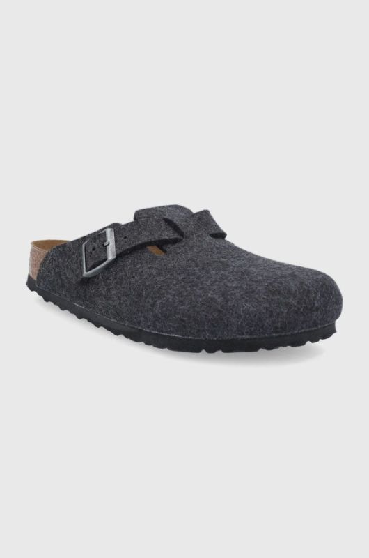 Шкіряні тапочки Birkenstock колір синій фото 2