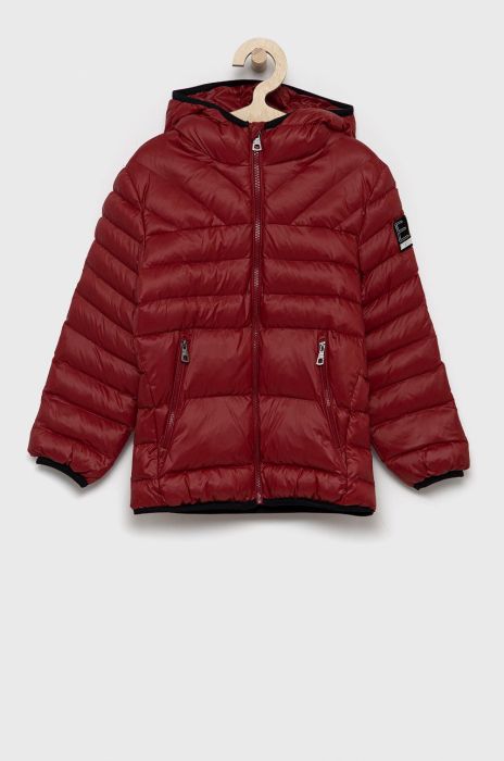 Дитяча куртка EA7 Emporio Armani колір червоний