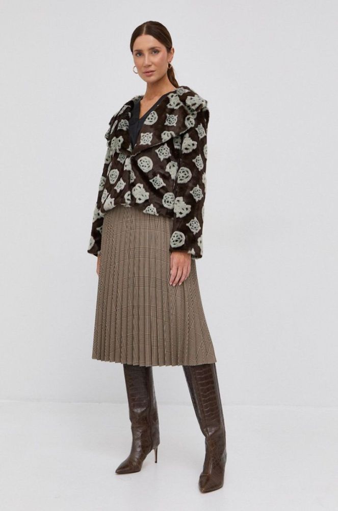 Куртка Guess колір коричневий перехідна фото 2
