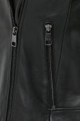 Шкіряна куртка Boss жіноча колір чорний перехідна