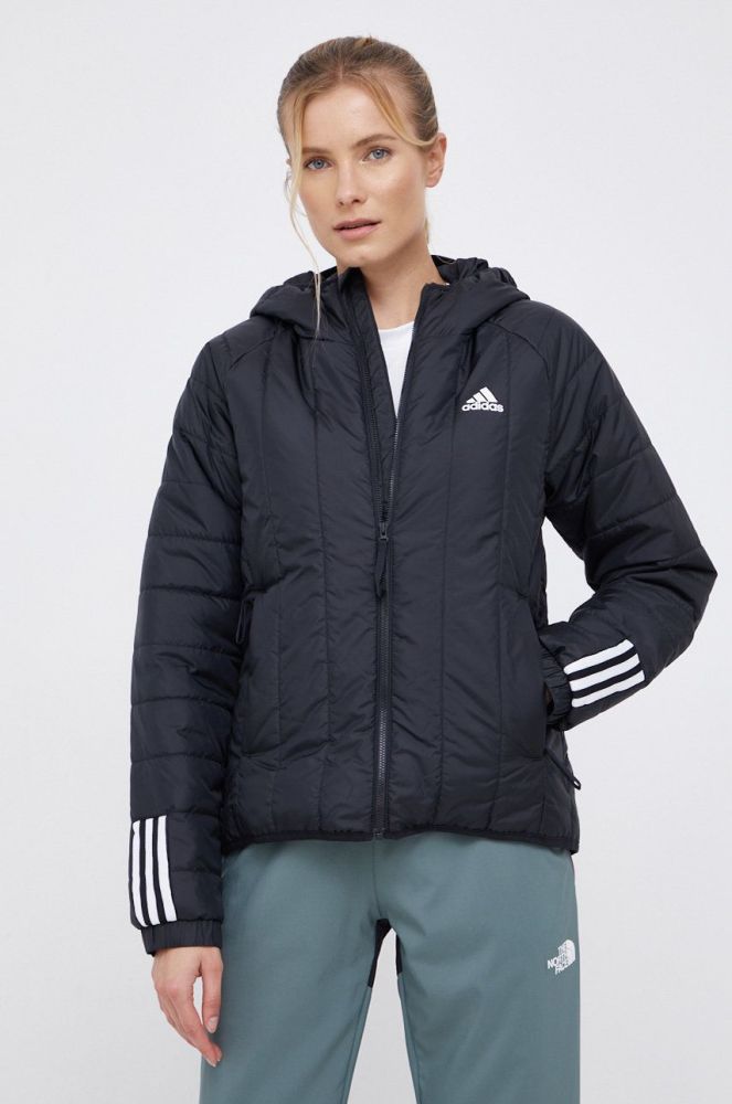 Куртка adidas Performance жіноча колір чорний перехідна GU3957-BLACK