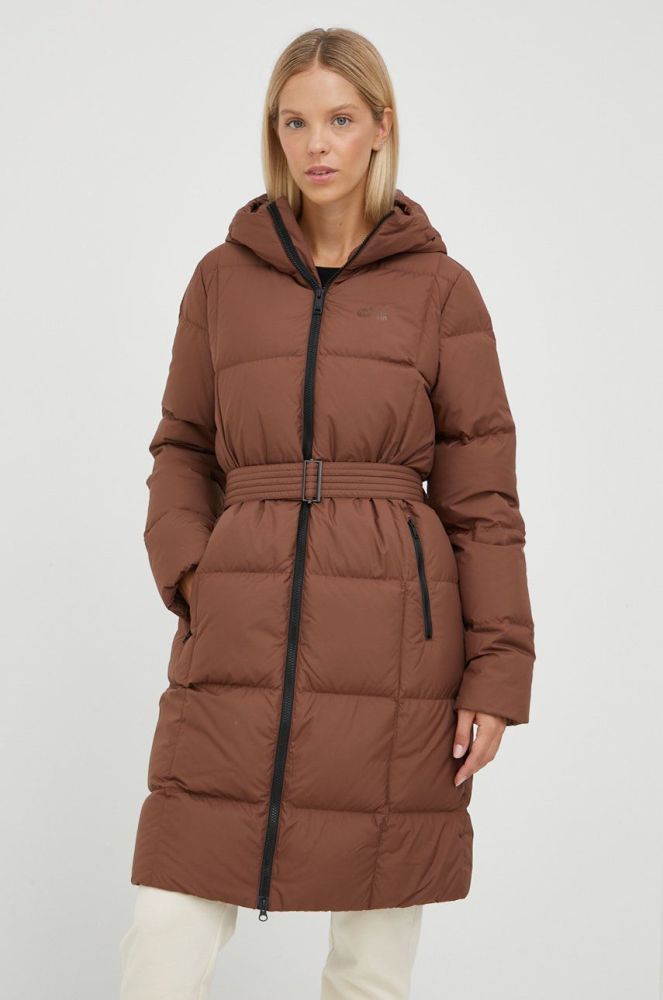 Пухова куртка Jack Wolfskin жіноча колір коричневий зимова (2915595)