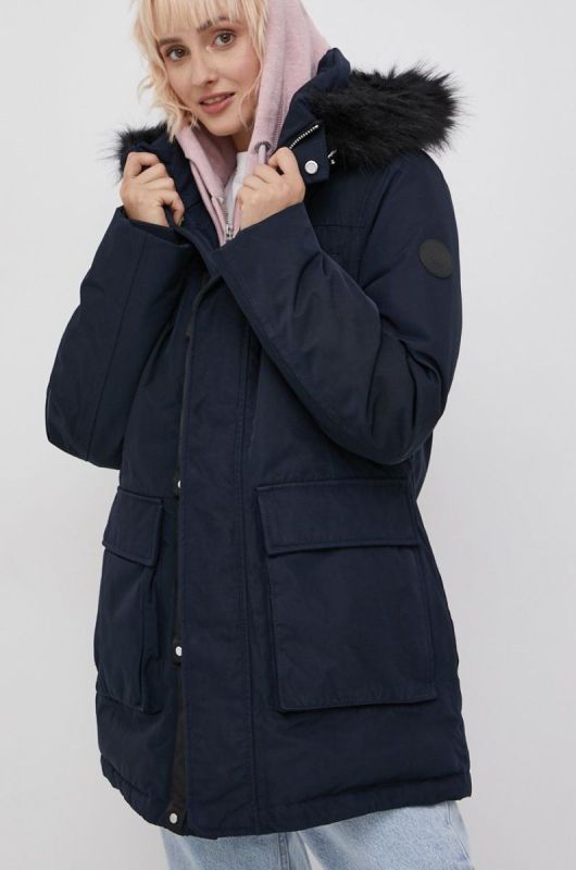 Пухова куртка Superdry жіноча колір синій зимова фото 2