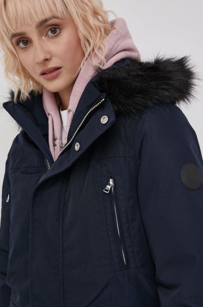 Пухова куртка Superdry жіноча колір синій зимова фото 4