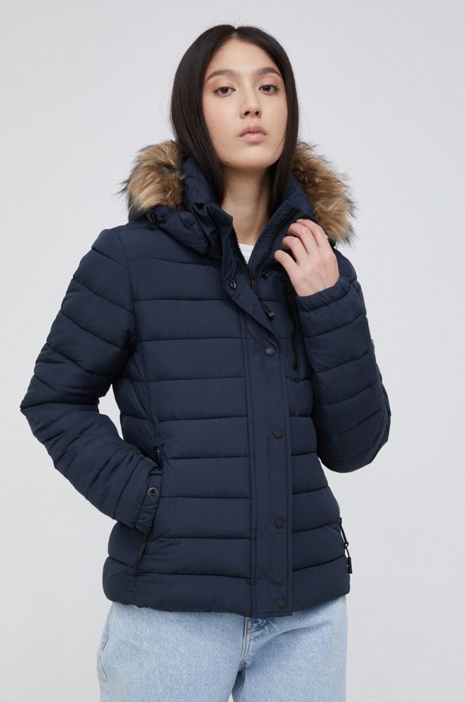 Куртка Superdry жіноча колір синій зимова (2121102)