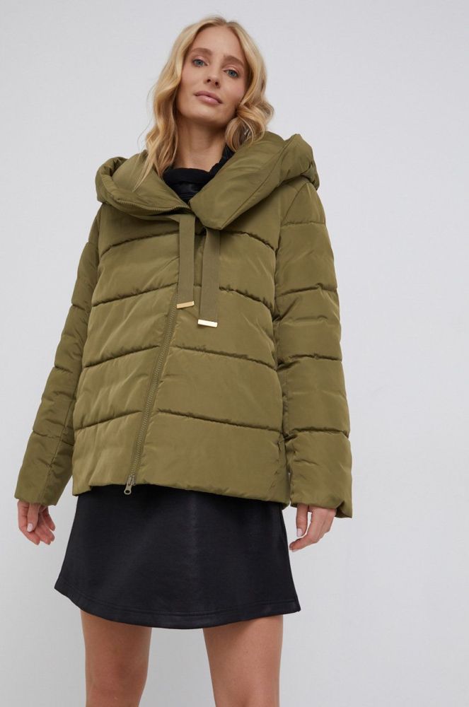 Куртка Sisley жіноча колір зелений зимова oversize