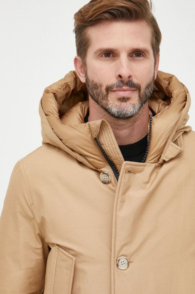 Пухова куртка Woolrich чоловіча колір бежевий зимова CFWOOU0483MRUT0001-ABR фото 4