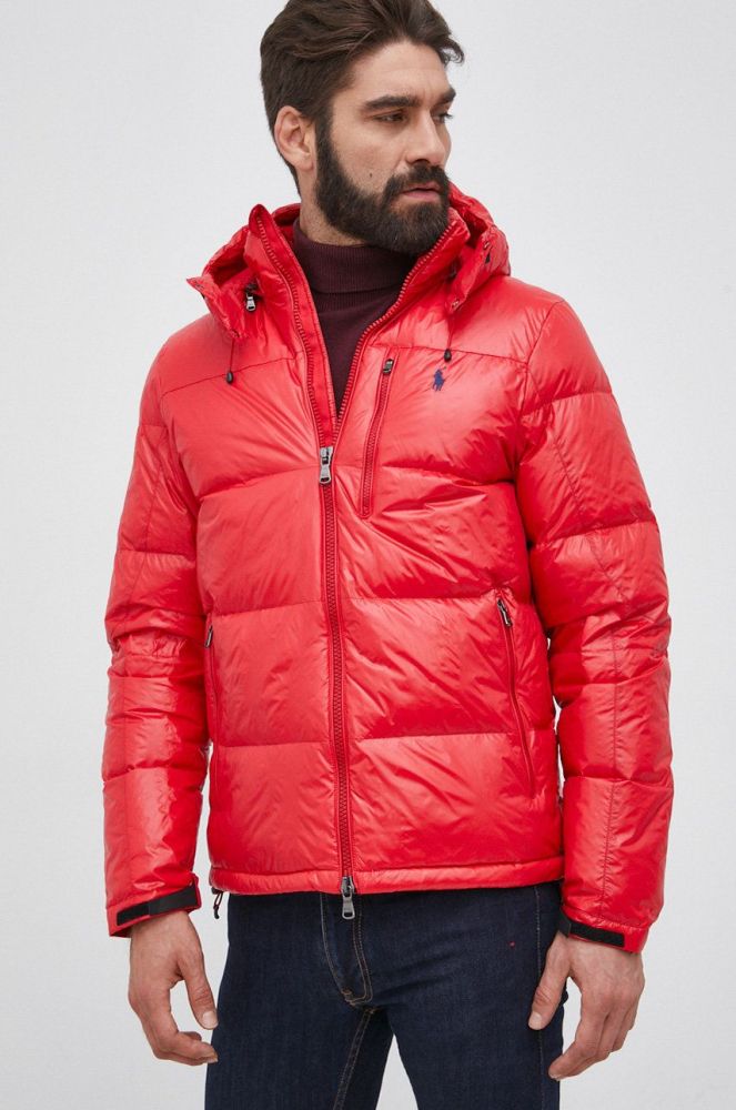 Пухова куртка Polo Ralph Lauren чоловіча колір червоний зимова