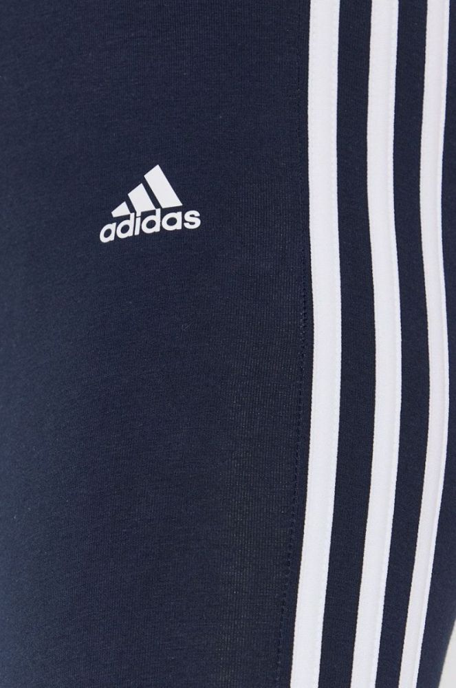 Легінси adidas жіночі колір синій гладкі фото 4