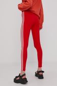 Легінси adidas Originals жіночі колір червоний гладкі