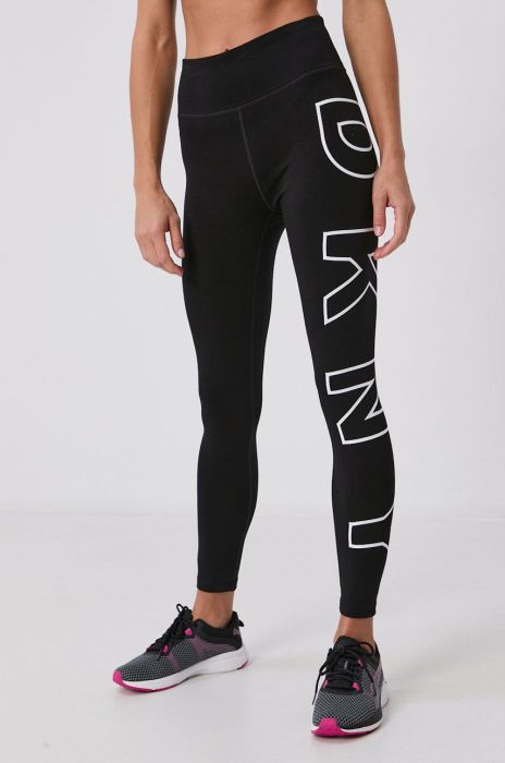 Легінси Dkny жіночі колір чорний з принтом (1582580)