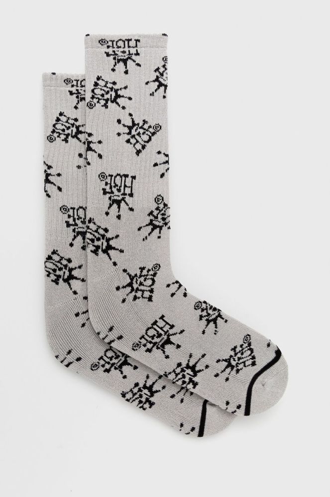 Шкарпетки HUF жіноче колір сірий