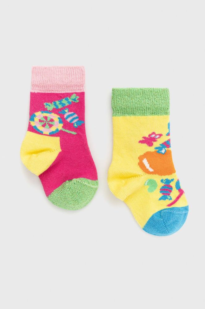 Happy Socks - Дитячі шкарпетки Sugar Rush (2-pack) колір жовтий