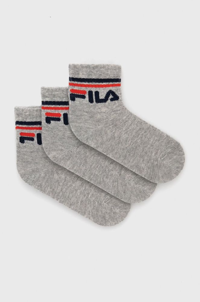 Дитячі шкарпетки Fila (3-pack) колір сірий (1904677)