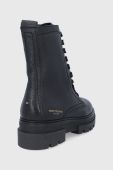 Шкіряні черевики Tommy Hilfiger жіночі колір чорний на платформі злегка утеплена Шкіряні черевики Tommy Hilfiger жіночі колір чорний на платформі злегка утеплена