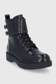Дитячі черевики Guess жіночі колір чорний на платформі Дитячі черевики Guess жіночі колір чорний на платформі