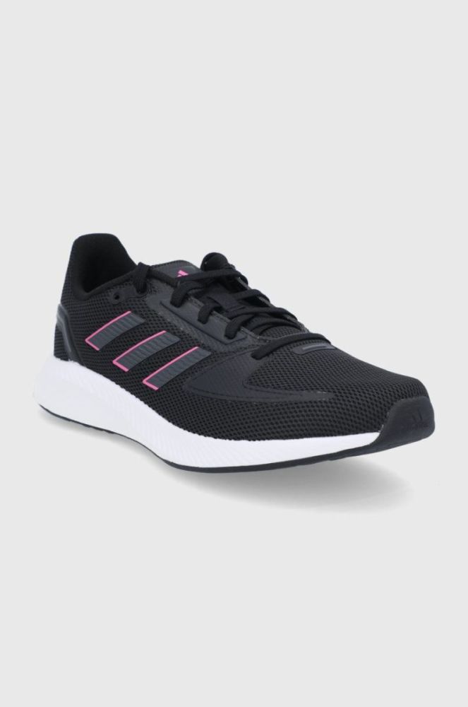 Черевики adidas колір чорний на плоскому ходу фото 2