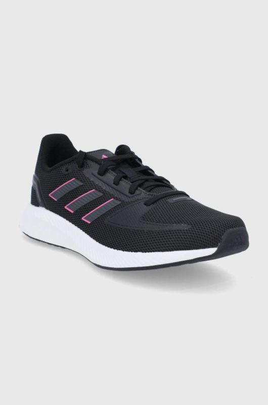 Черевики adidas колір чорний на плоскому ходу фото 2