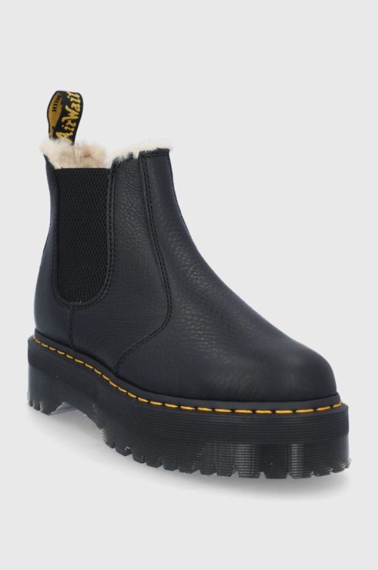 Шкіряні черевики Dr. Martens Quad FL жіночі колір чорний на платформі утеплене 25635001-Black.Pisa фото 2