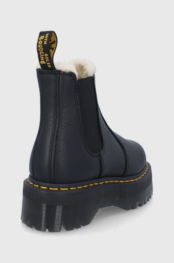 Шкіряні черевики Dr. Martens Quad FL жіночі колір чорний на платформі утеплене 25635001-Black.Pisa фото 3