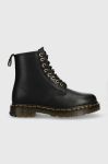 Шкіряні черевики Dr. Martens 1460 жіночі колір чорний на плоскому ходу утеплене Шкіряні черевики Dr. Martens 1460 жіночі колір чорний на плоскому ходу утеплене