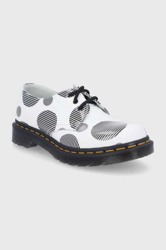Шкіряні туфлі Dr. Martens 1461 жіночі колір білий на плоскому ходу 26877101-White.Blac фото 2