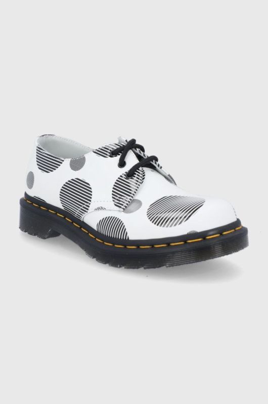 Шкіряні туфлі Dr. Martens 1461 жіночі колір білий на плоскому ходу 26877101-White.Blac фото 2