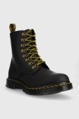 Шкіряні черевики Dr. Martens 1460 Pascal жіночі колір чорний на плоскому ходу утеплене