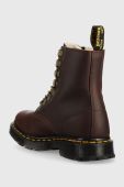 Шкіряні черевики Dr. Martens 1460 Pascal жіночі колір коричневий на плоскому ходу злегка утеплена Шкіряні черевики Dr. Martens 1460 Pascal жіночі колір коричневий на плоскому ходу злегка утеплена