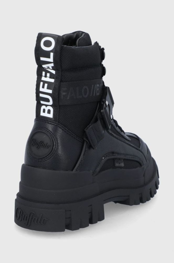 Черевики Buffalo жіночі колір чорний на платформі утеплене фото 3