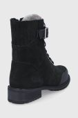 Замшеві черевики Emu Australia Waldron Mix жіночі колір чорний на плоскому ходу утеплене
