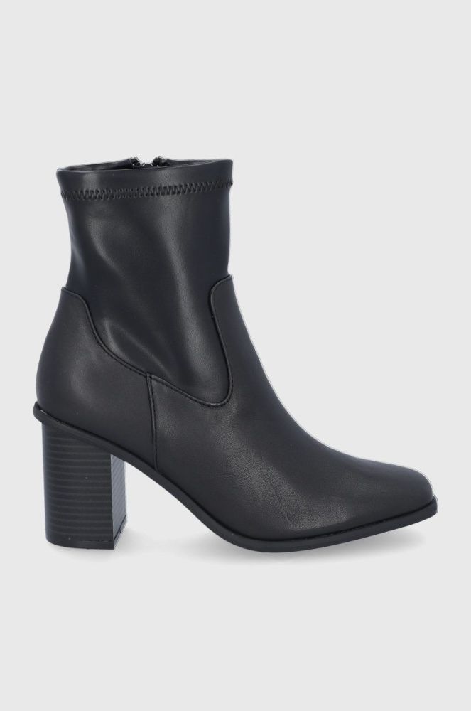 Шкіряні черевики Aldo жіночі колір чорний каблук блок (1764247)