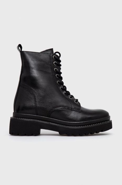 Шкіряні черевики Aldo жіночі колір чорний на плоскому ходу (1529871)