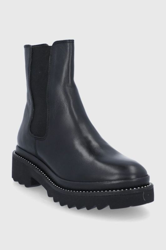 Шкіряні черевики Aldo жіночі колір чорний на плоскому ходу (1835078) фото 2