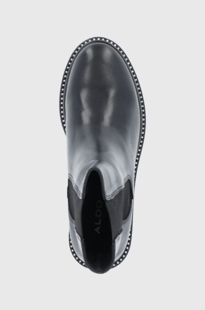Шкіряні черевики Aldo жіночі колір чорний на плоскому ходу (1835078) фото 4
