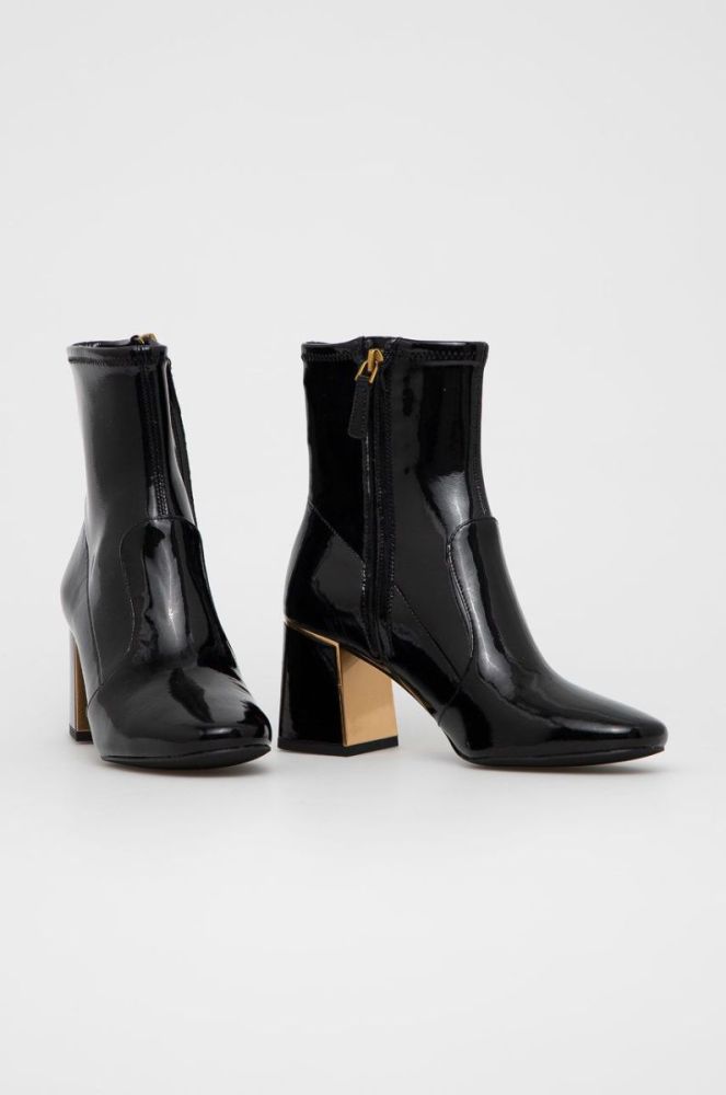 Шкіряні черевики Tory Burch жіночі колір чорний каблук блок (1518324) фото 2