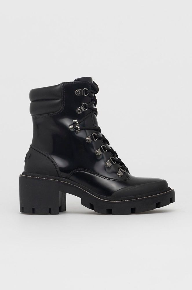 Шкіряні черевики Tory Burch жіночі колір чорний каблук блок (1686255)
