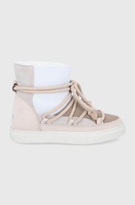 Шкіряні чоботи Inuikii Patchwork колір бежевий 70102-075