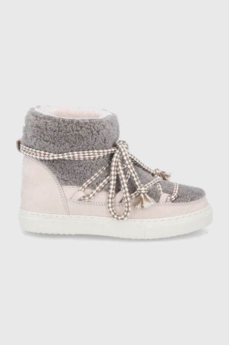 Шкіряні чоботи Inuikii Curly колір бежевий 70202-016