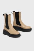 Шкіряні черевики Vagabond Shoemakers Carla жіночі колір бежевий на платформі Шкіряні черевики Vagabond Shoemakers Carla жіночі колір бежевий на платформі
