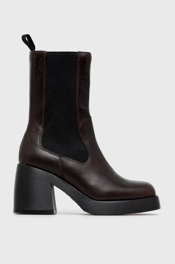 Шкіряні черевики Vagabond Shoemakers жіночі колір коричневий каблук блок